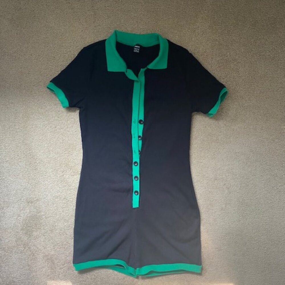 Green and black romper SHEIN